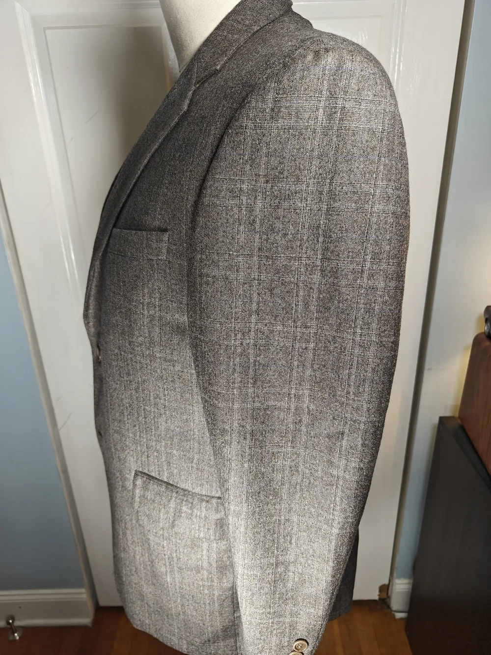 Coppley Mens 44R Brown Windowpane 100% Wool Ermenegildo Zegna Blazer Jacket